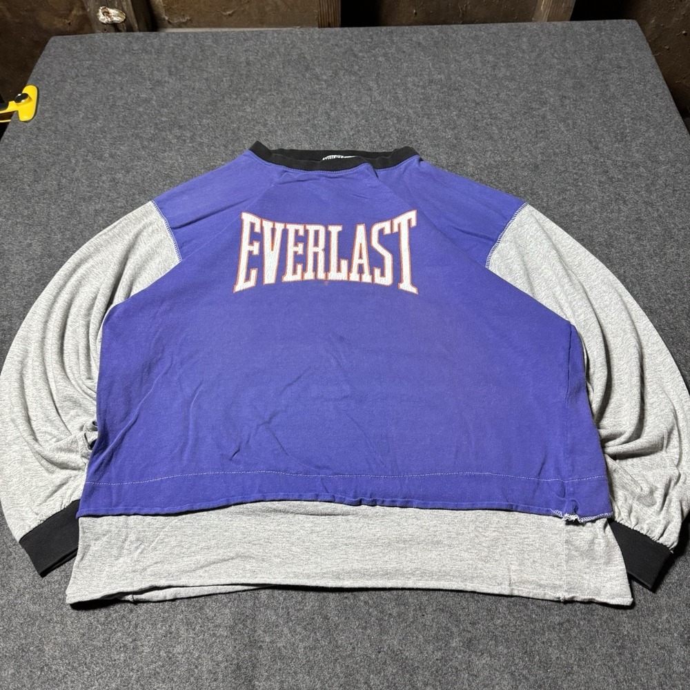 VTG 90s Everlast Colorblock Logo Spellout Longsleeve Shirt Mens M Boxing Grunge